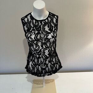 Elegant Black Lace Sleeveless Top xs studio y2k